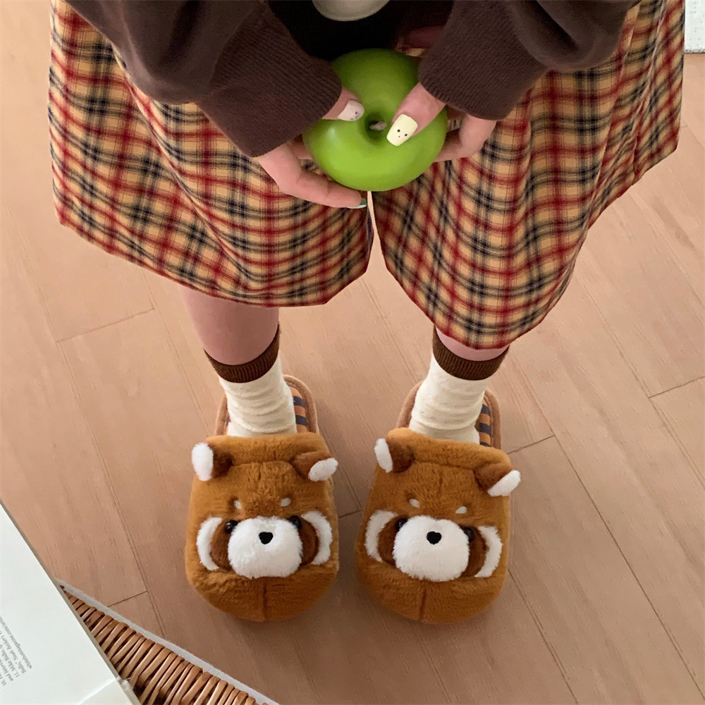 Womens Cartoon Cute Warm Fuzzy Slippers foto 5