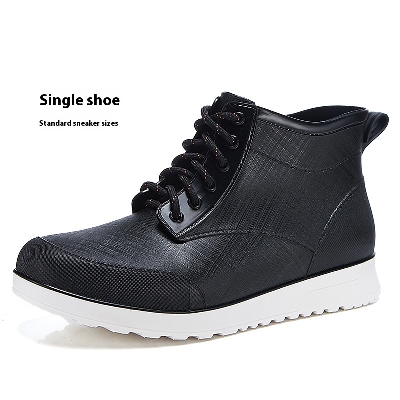 Fashion Tie Rain Boots Men's Outdoor Non-slip All-matching foto 2