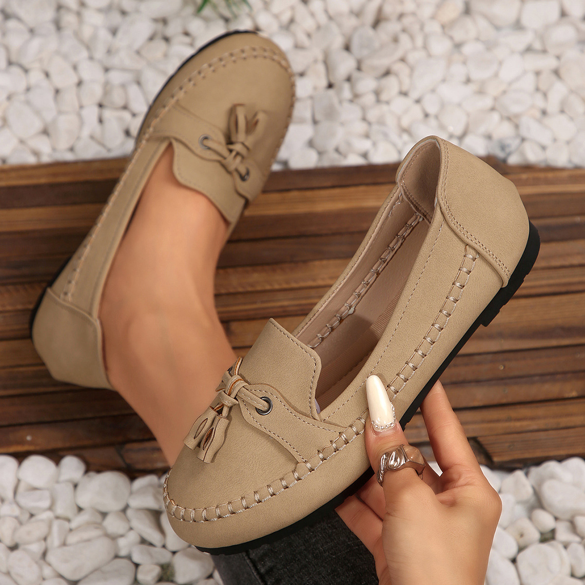 Women's Slip-on Casual Tassel Soft-Soled Shoes foto 4