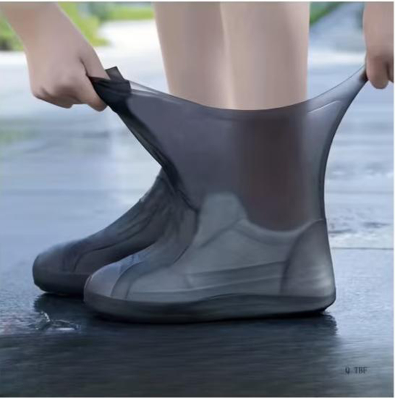 3 Pairs One Size Thickened Latex Silicone Shoe Covers, Waterproof Rain Overshoes, Non-Slip Wear Resistant Outdoor Reusable Foot Covers foto 4