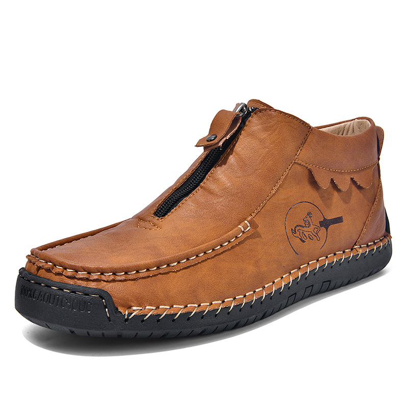 Slip-on Men's Leather Shoes Low-top Plus Size Loafers foto 4