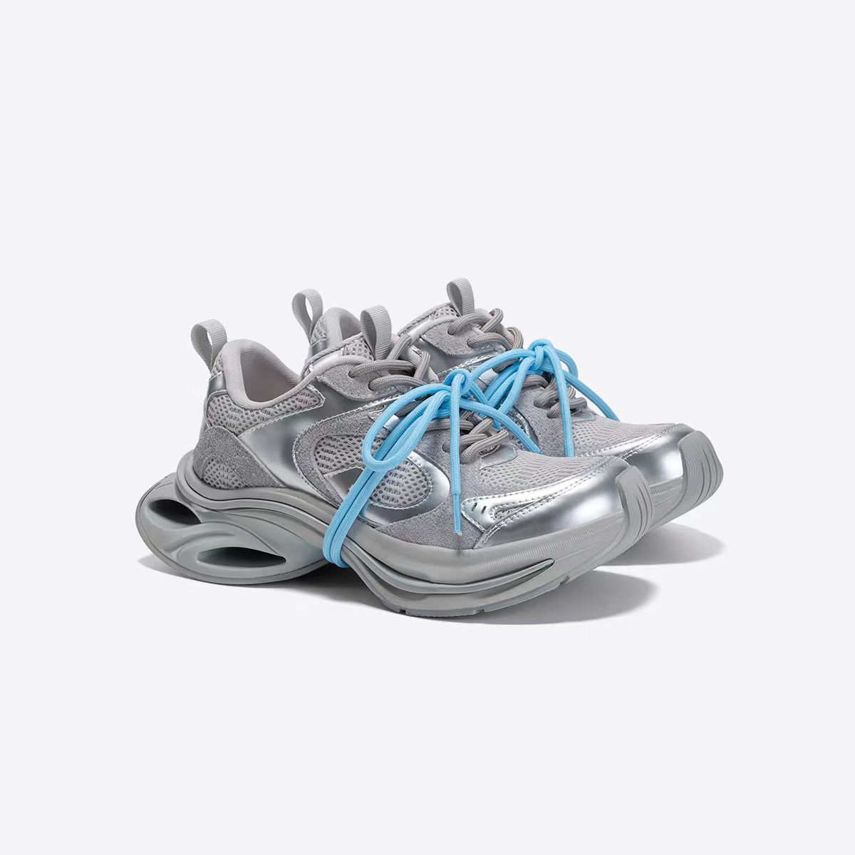 Spring Chunky Silver Sneakers For Women foto 3