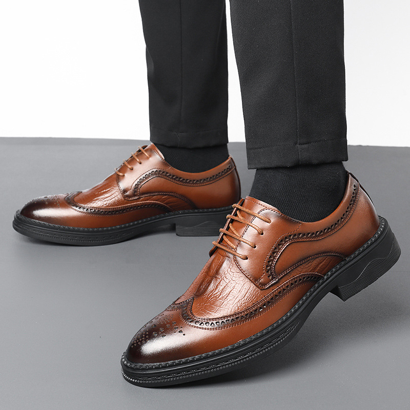 Hollow Leather Shoes Men's Business Formal Wear Casual foto 2