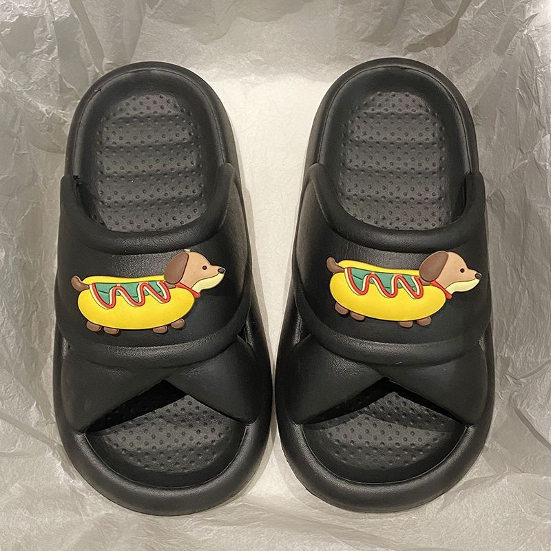 Summer Comfortable Soft Platform Home Non-slip Cartoon Puppy Eva Drooping Sandals For Women foto 2