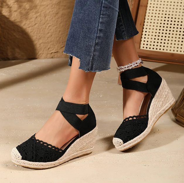 Women's Fashion Canvas Shoes Wedge Sandals foto 3