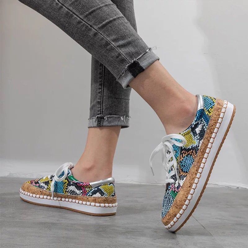 Plus-size Snake-print Chunky-soled Casual Shoes foto 3