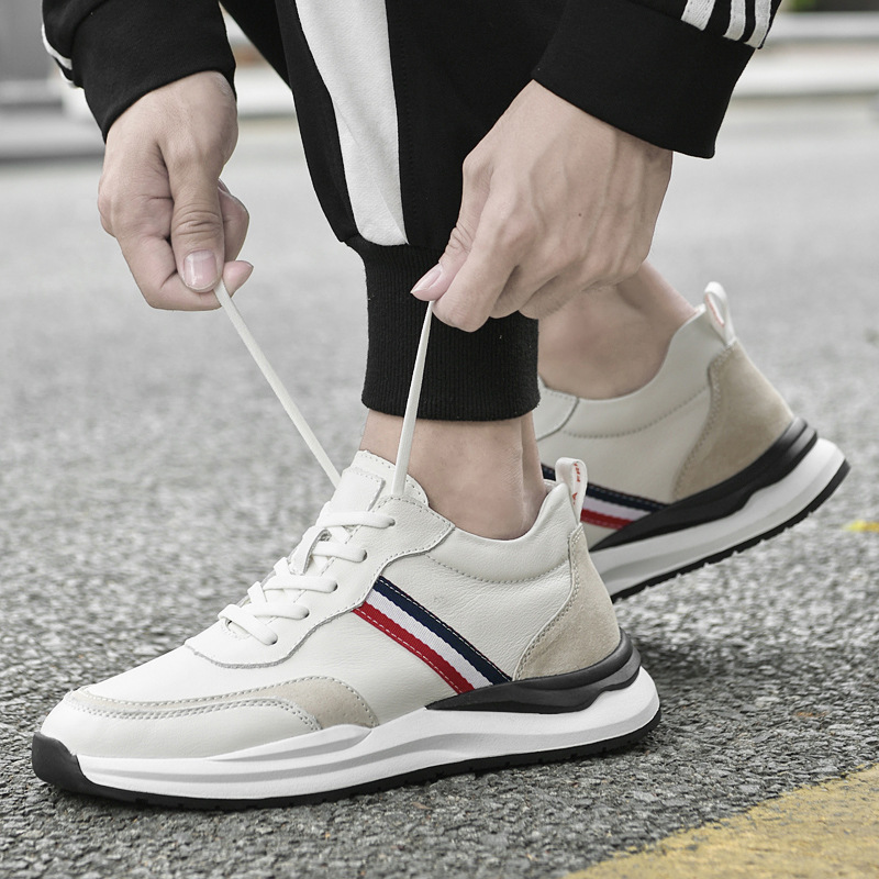Male Invisibly Heightened Shoes 8cm Platform White Shoes foto 5