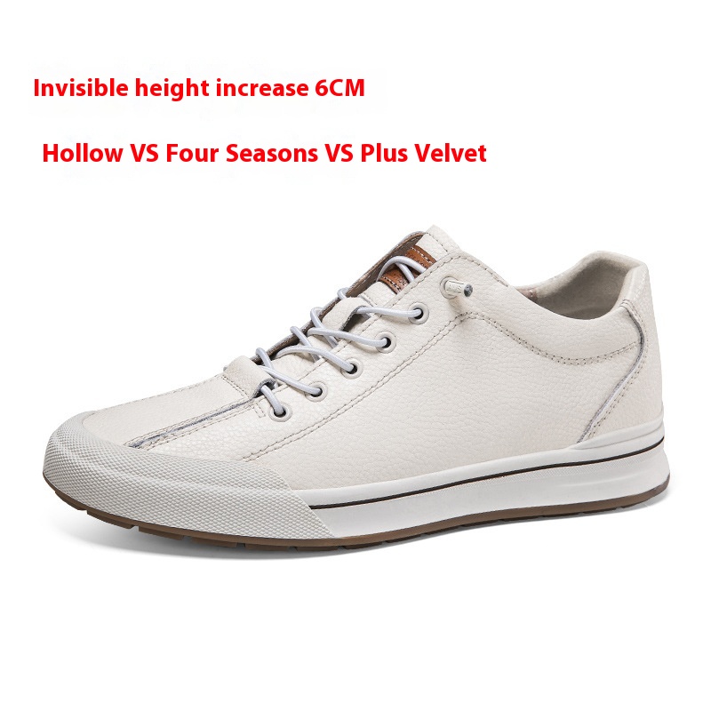 Increased 6CM Spring Men's Shoes Fashion White Shoes Breathable foto 2