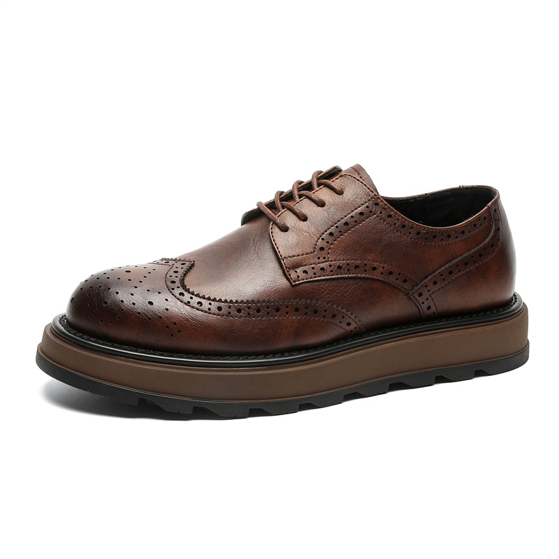Carved Business Commute Casual Leather Shoes foto 4