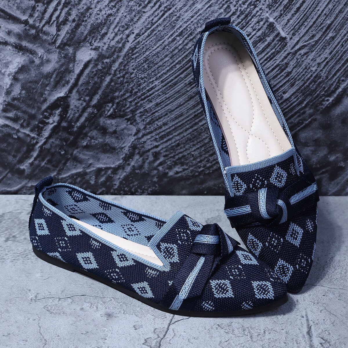 Womens Comfortable Non-slip Bow-tie Loafers foto 2