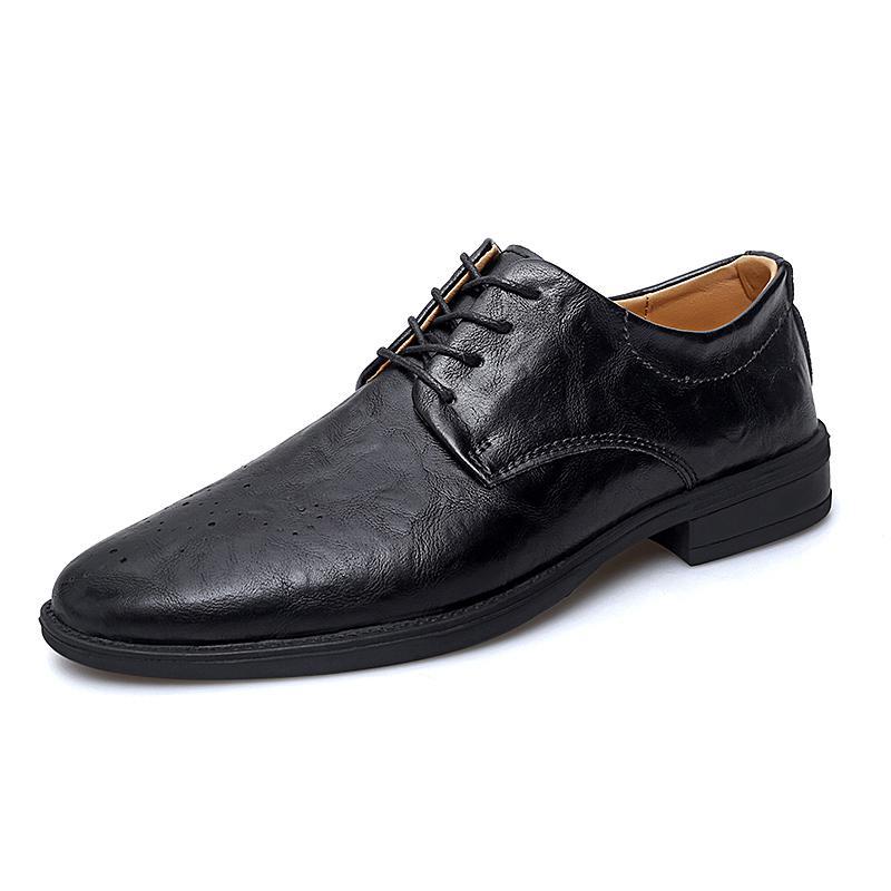 Men's Korean-style Trendy British-style Pointed Leather Shoes foto 3