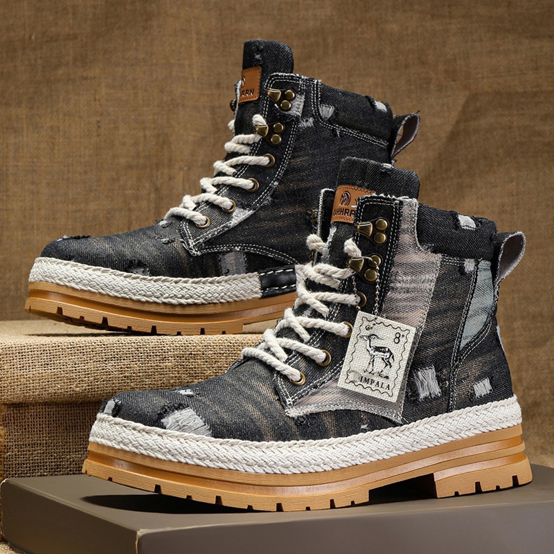 Men's High-top Boots Autumn Denim foto 5