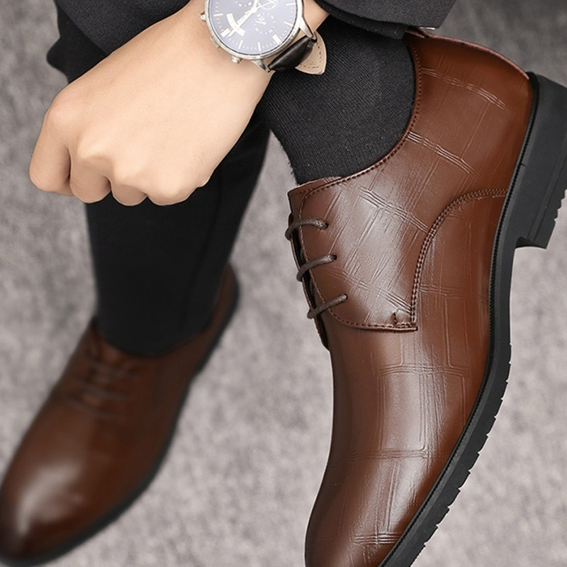 Leather Shoes Men's Business Formal All-matching Casual foto 2