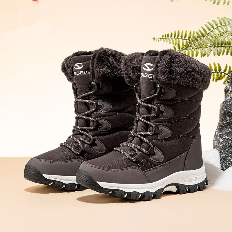 Warm Wide-toe Shoes Womens Mid-height Soft-soled Faux-fur Snow Boots For Winter foto 2