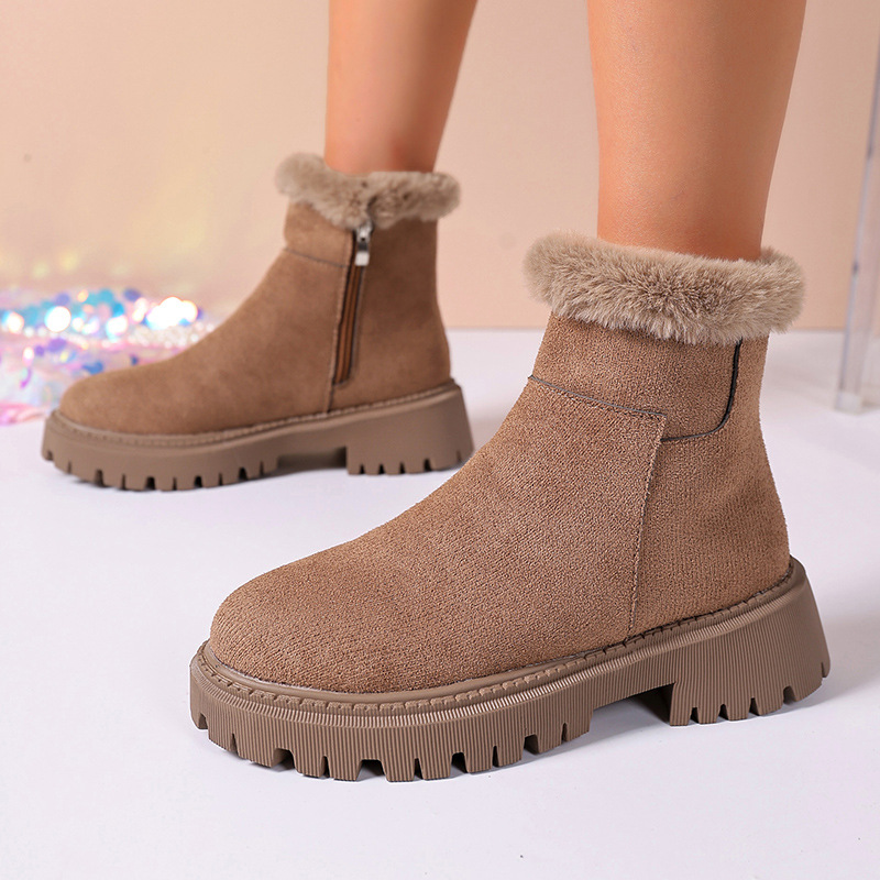 Insulated Cotton-padded Shoes Martin Boots Plus Size Thick Bottom Chunky Heel Bootie foto 3