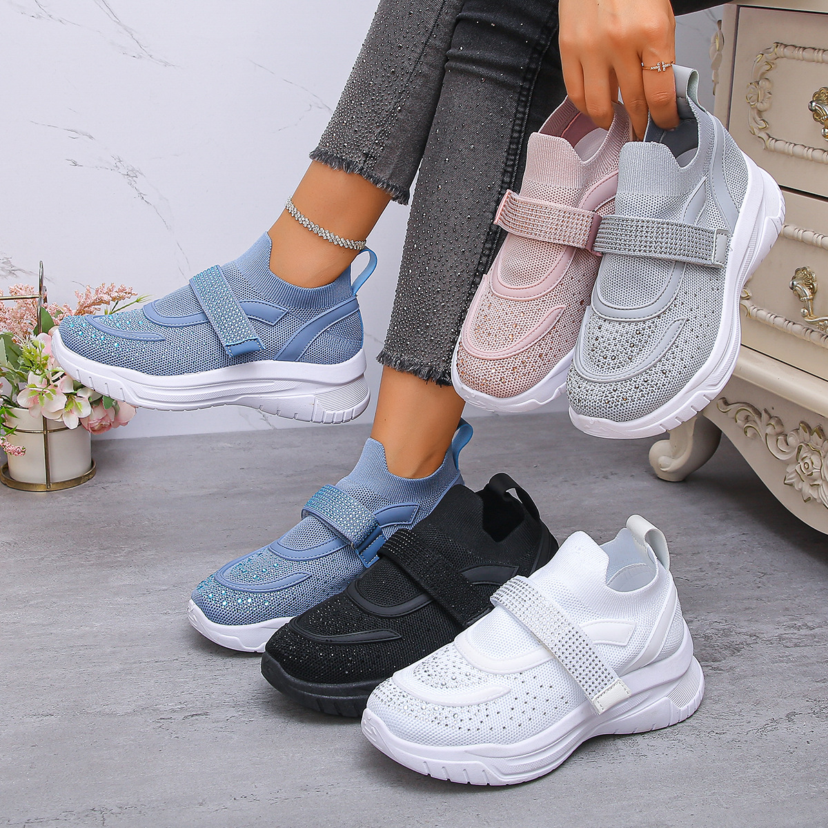 Deep-soled Breathable Wedge Sneakers For Women foto 5
