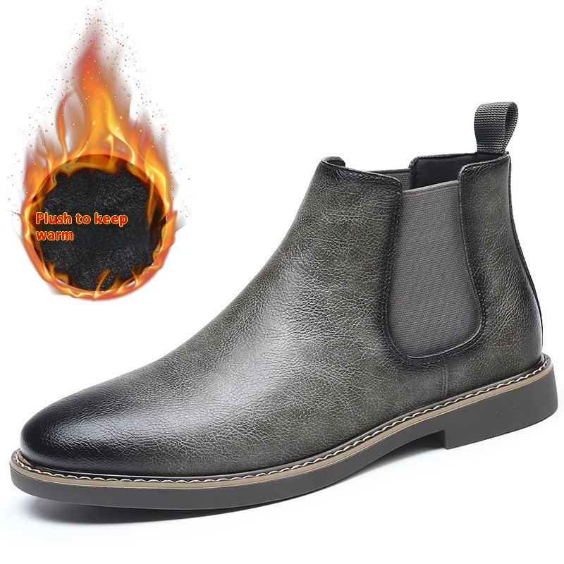 Fashion Retro Cotton Boots British Velvet Short Boots foto 3