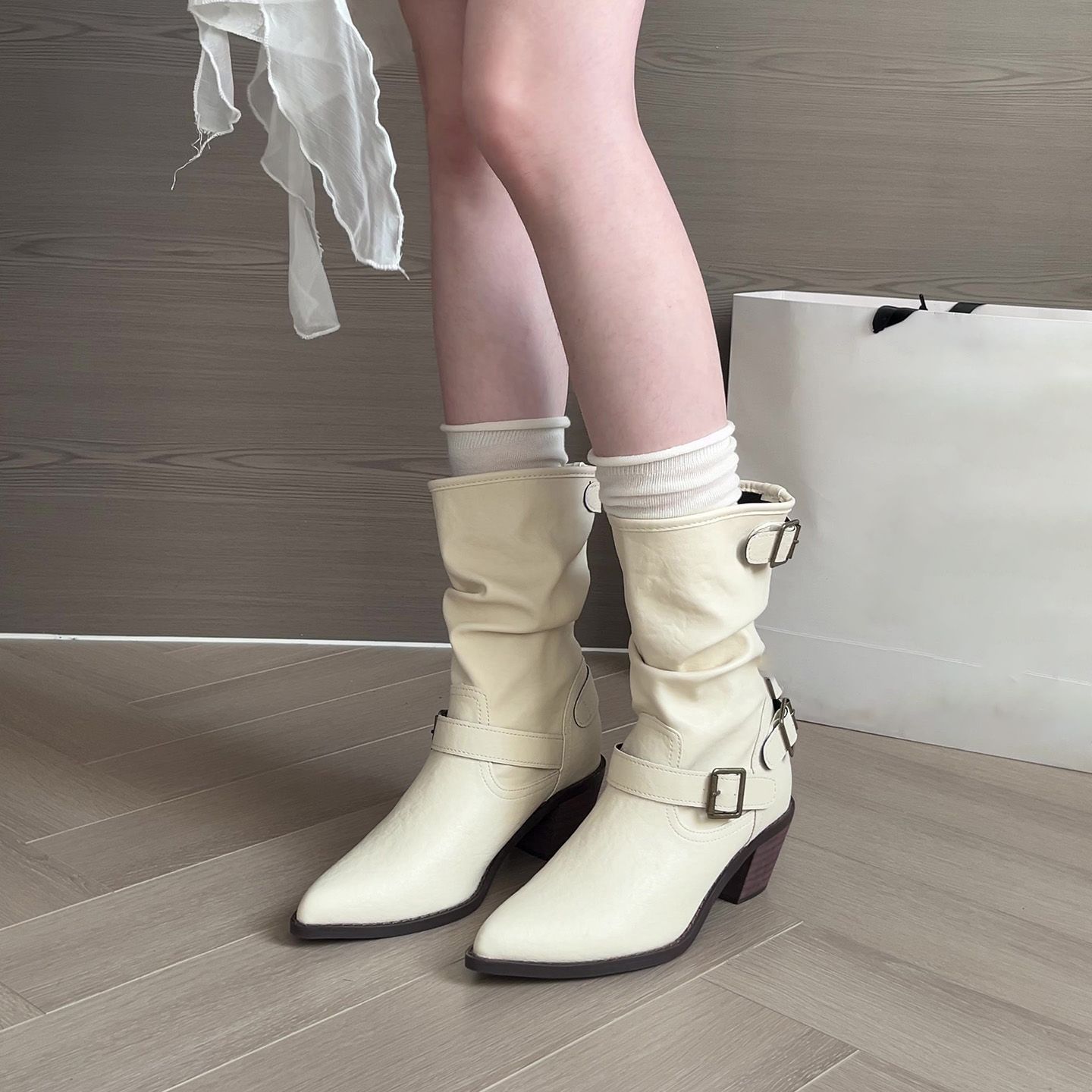 Fashion All-match Comfort And Casual Pointed Toe Chunky Heel Women's Boots foto 5