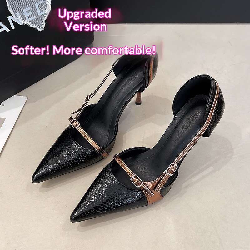 Fashionable Niche-Design Snake-Print Stiletto Heels For Women foto 3