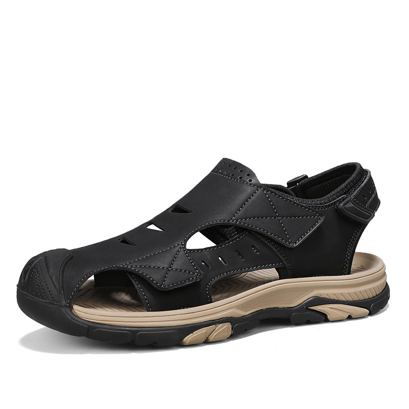 Plus Size Beach Shoes Breathable Leather Sandals For Men foto 2