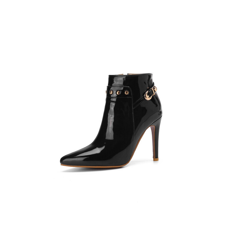 Stiletto-heeled Pointed-toe Low-cut Boots With Metal Studs foto 5