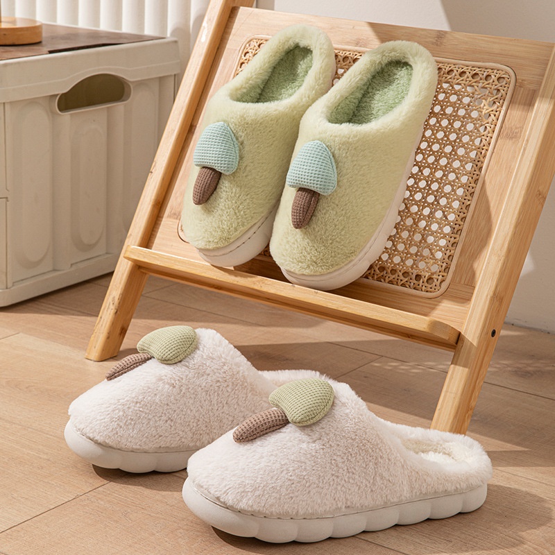 Cute Cotton Slippers Winter Home Indoor And Outdoor Thick Bottom Non-slip Warm foto 3