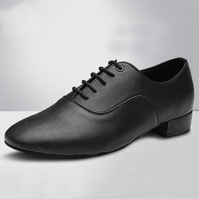 Latin Dance Shoes Men's Mid Heel Soft Bottom Practice Shoes foto 4