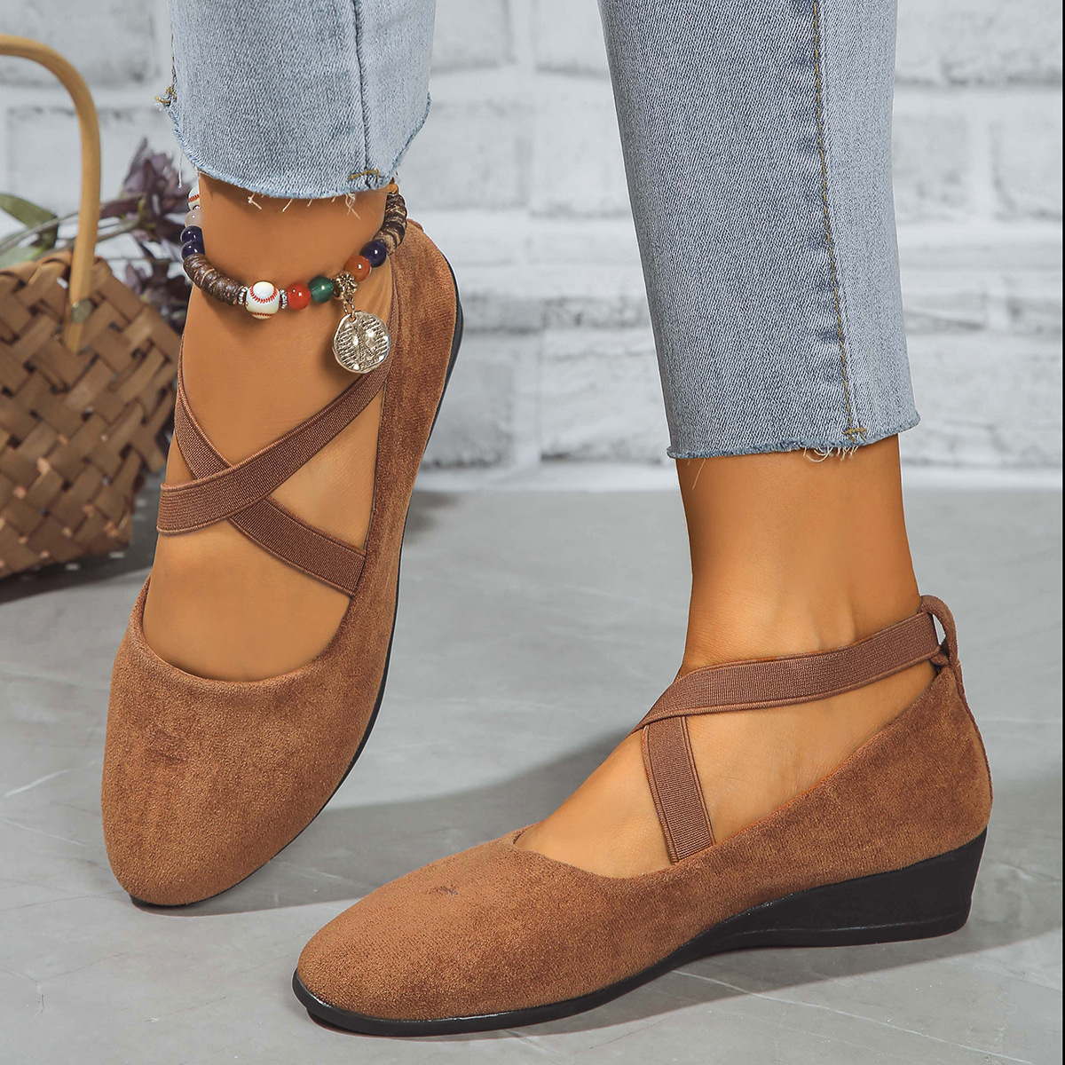 Pointed Toe Wedge Sports Casual Shoes For Women foto 2