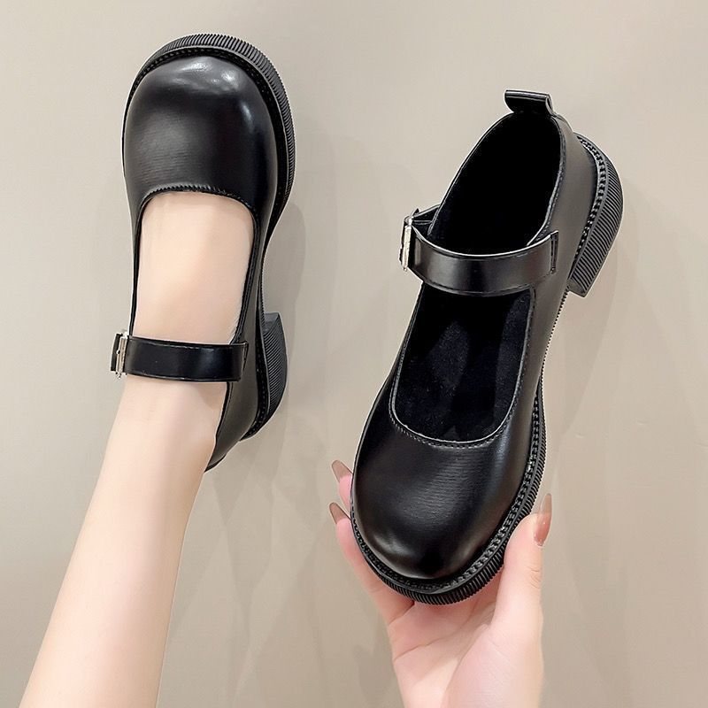 Womens French-style Mary Jane Shoes With Chunky Heels foto 2