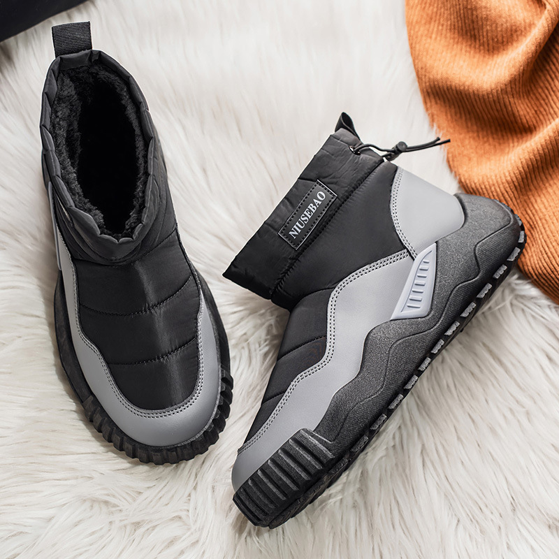 Warm Outdoor Casual Cotton Boots Stylish Mid-top Warm Men's Shoes foto 4