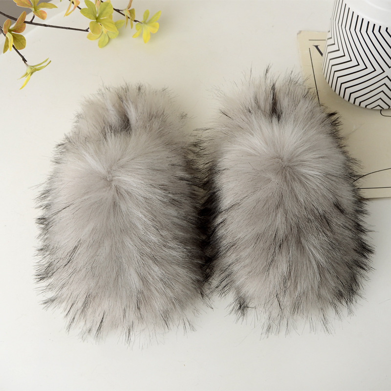Woolen Slippers Winter Home Wear Velvet Thermal Non-slip Toe Covering Wool Sleeper foto 2