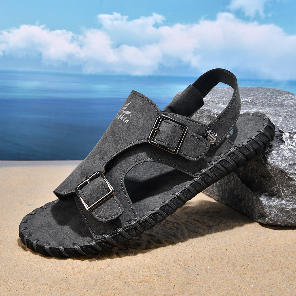 Genuine Leather Soft-soled Non-slip Beach Shoes foto 5