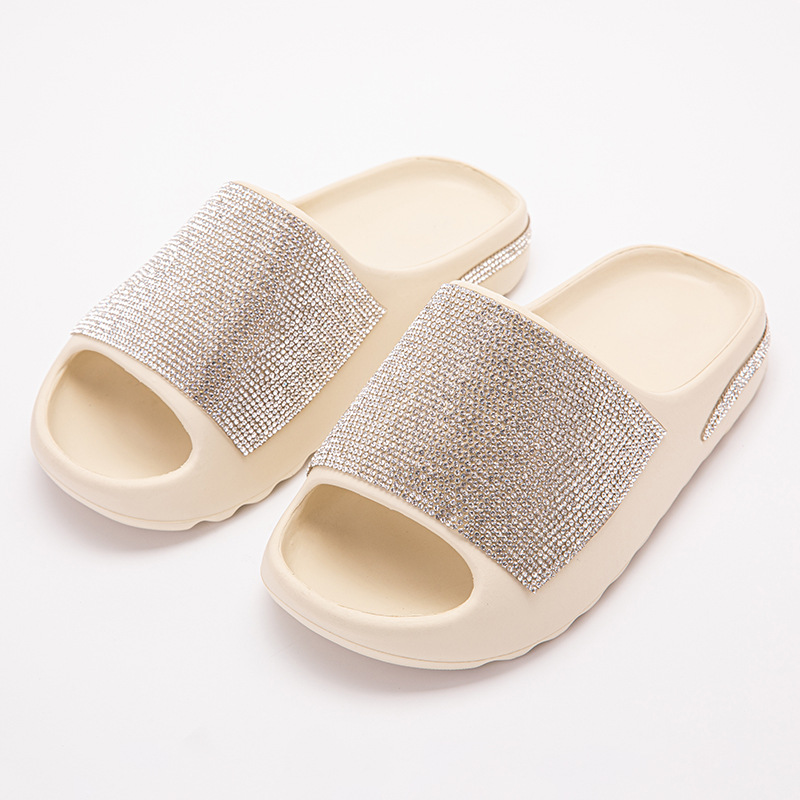 European And American Stick-on Crystals Coconut Sandals foto 4