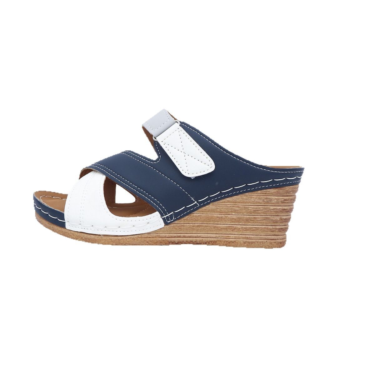 Velcro Color Matching Platform Wedge Slippers Women foto 2