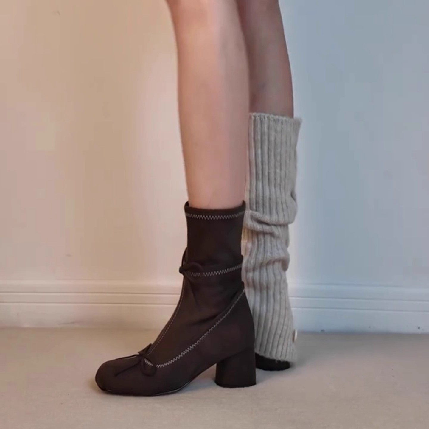 French-style Chunky-heel Womens Boots With A Side Zipper For A Slimming Versatile Look foto 5