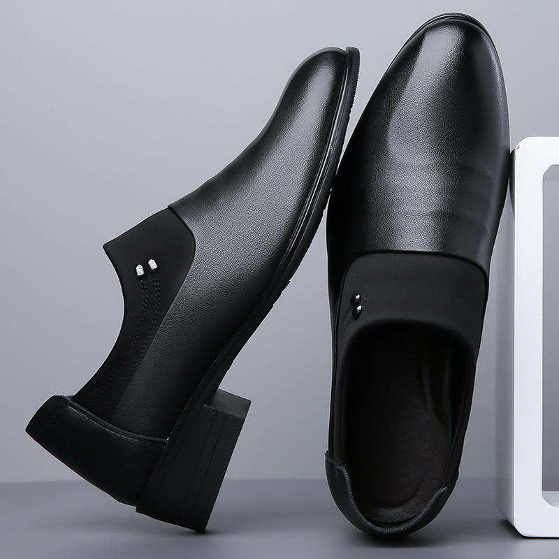 Men's British Business Soft Leather Pointed Toe Youth Leather White Shoes Pumps foto 2