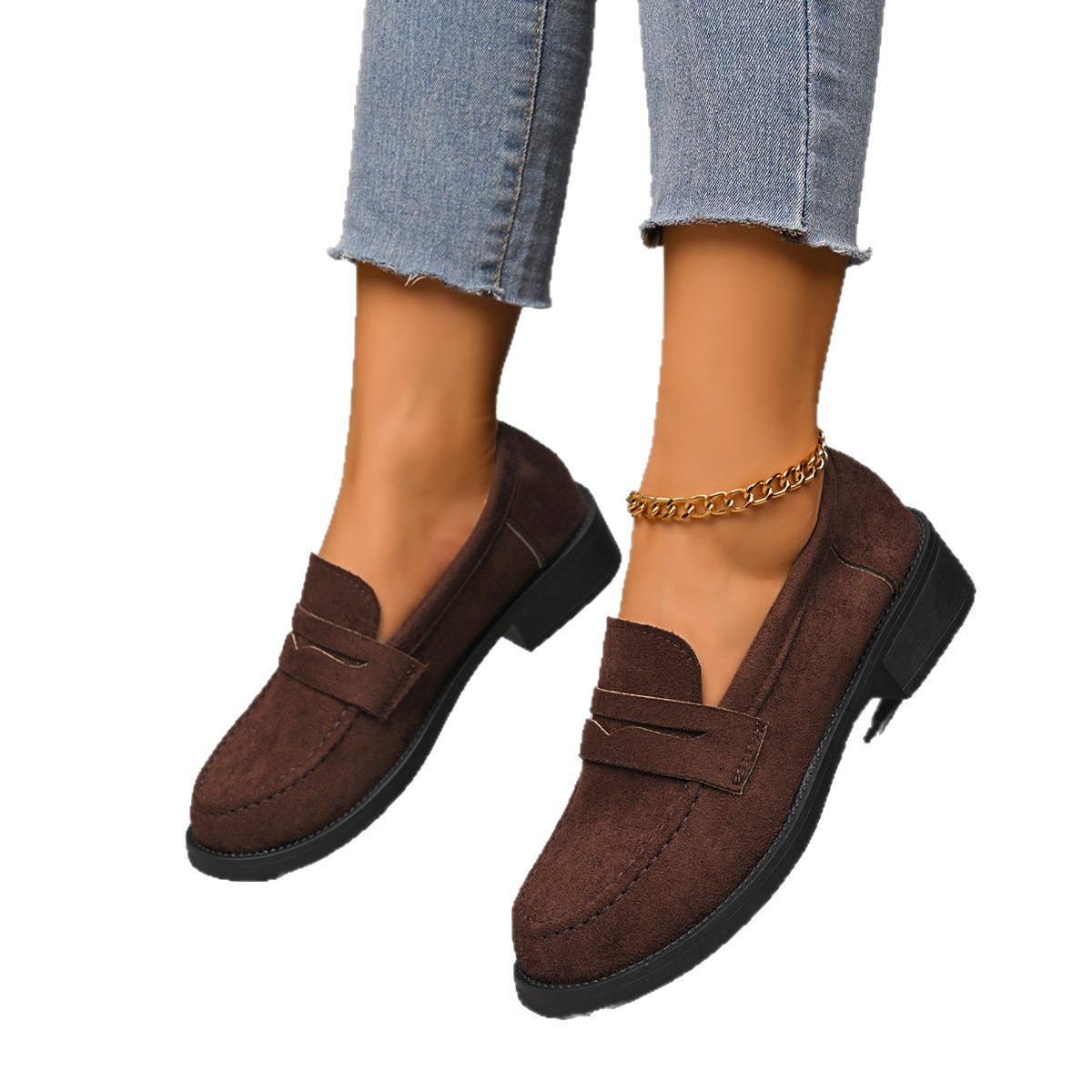British-style Low-top Vintage Suede Shoes foto 5