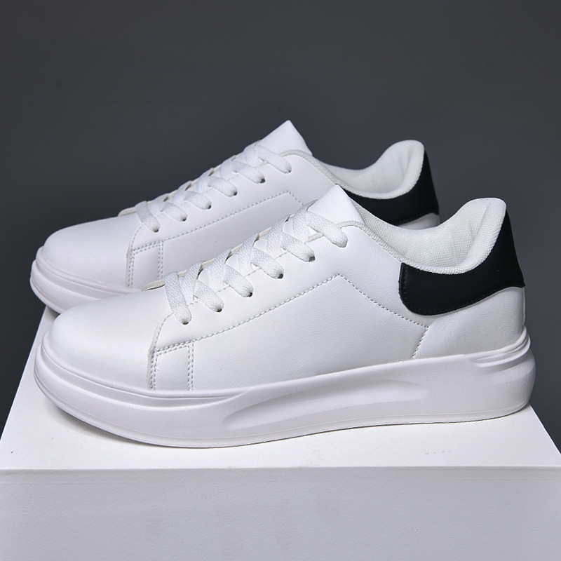 Large Size White Shoes Leather Waterproof Leisure Sneaker foto 2