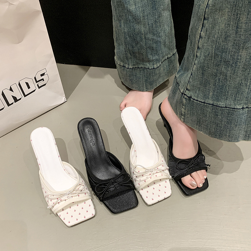 Women's Simple All-Match Bowtie Peep-Toe Sandals foto 4