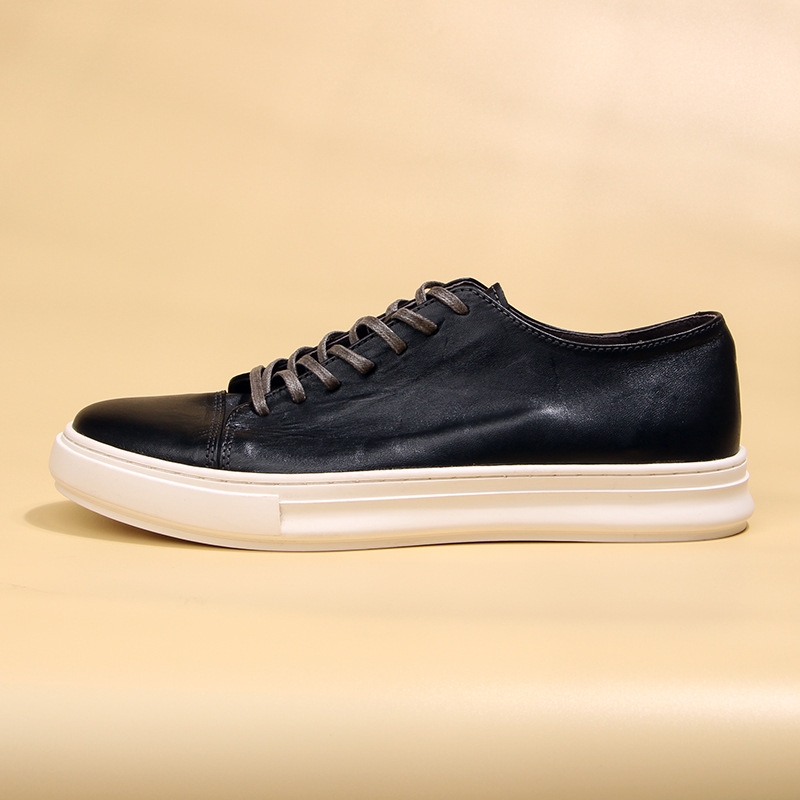 Horse Skin Washed Vintage Casual Leather Shoes foto 3