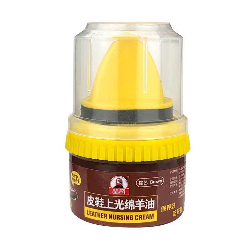 Leather Shoes Polish Lanolin Get Sponge Head Black Brown Natural Color Colorless Maintenance Anti-cracking Non-stick foto 3