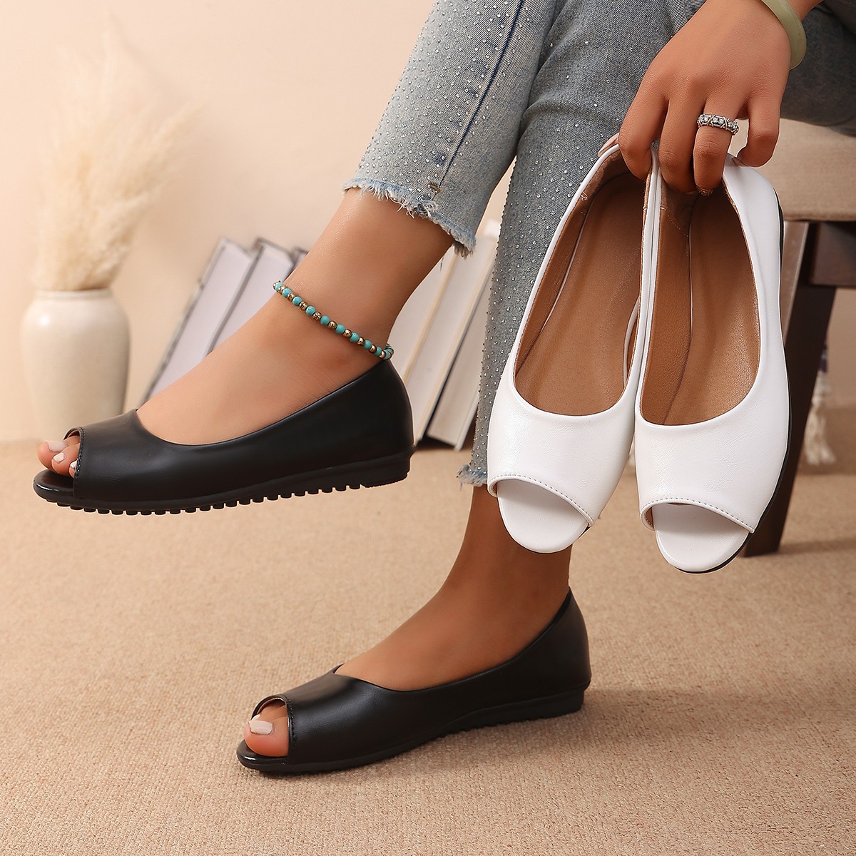 Flat French-style Chic Casual Moms Slip-on Shoes foto 3