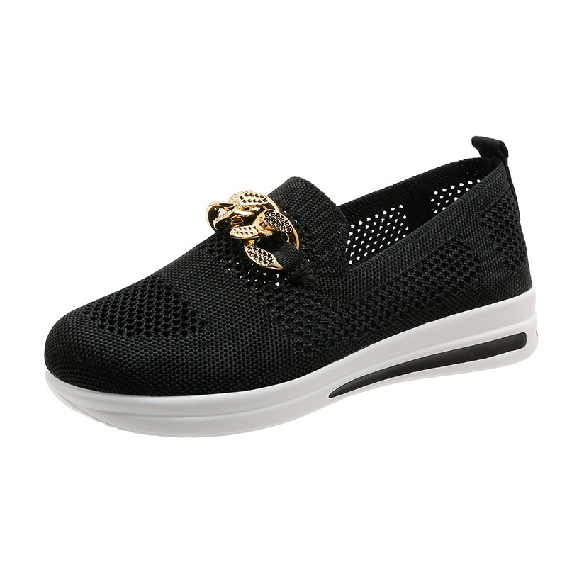Breathable Hollowed-Out Upper Metal Chain Wedge Casual Shoes 43 foto 5