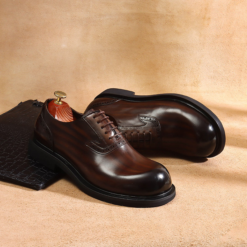 Men's Big Toe Oxford Shoes Top Layer Cowhide Soft Comfortable Stylish Versatile Business Formal Wear Leather Shoes foto 2