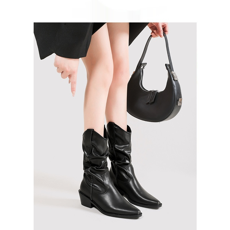 Women's Vintage Chunky Heeled Ankle Boots foto 5
