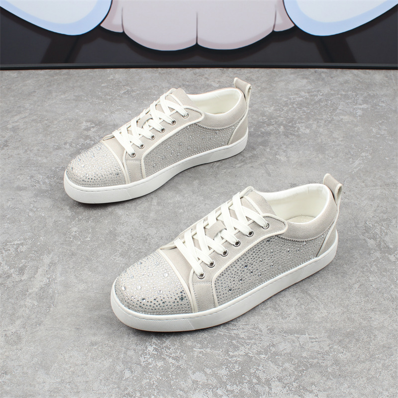 Men's Rhinestone Red Bottom Low-top Comfortable Breathable Fashion Sneakers foto 2