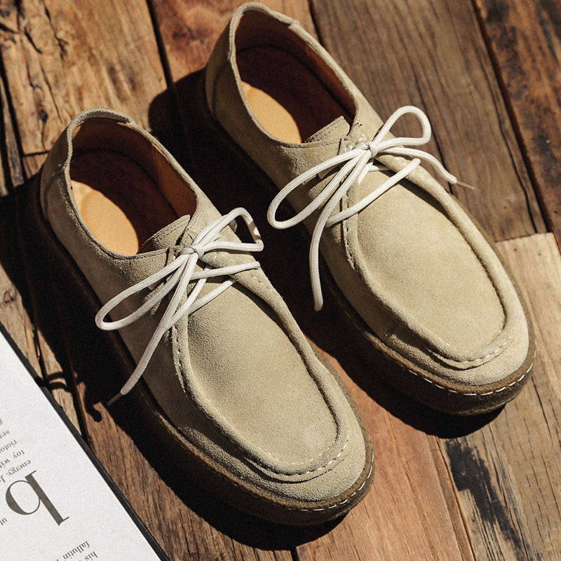 Versatile Suede Sneakers In British Style Made From Genuine Leather foto 5