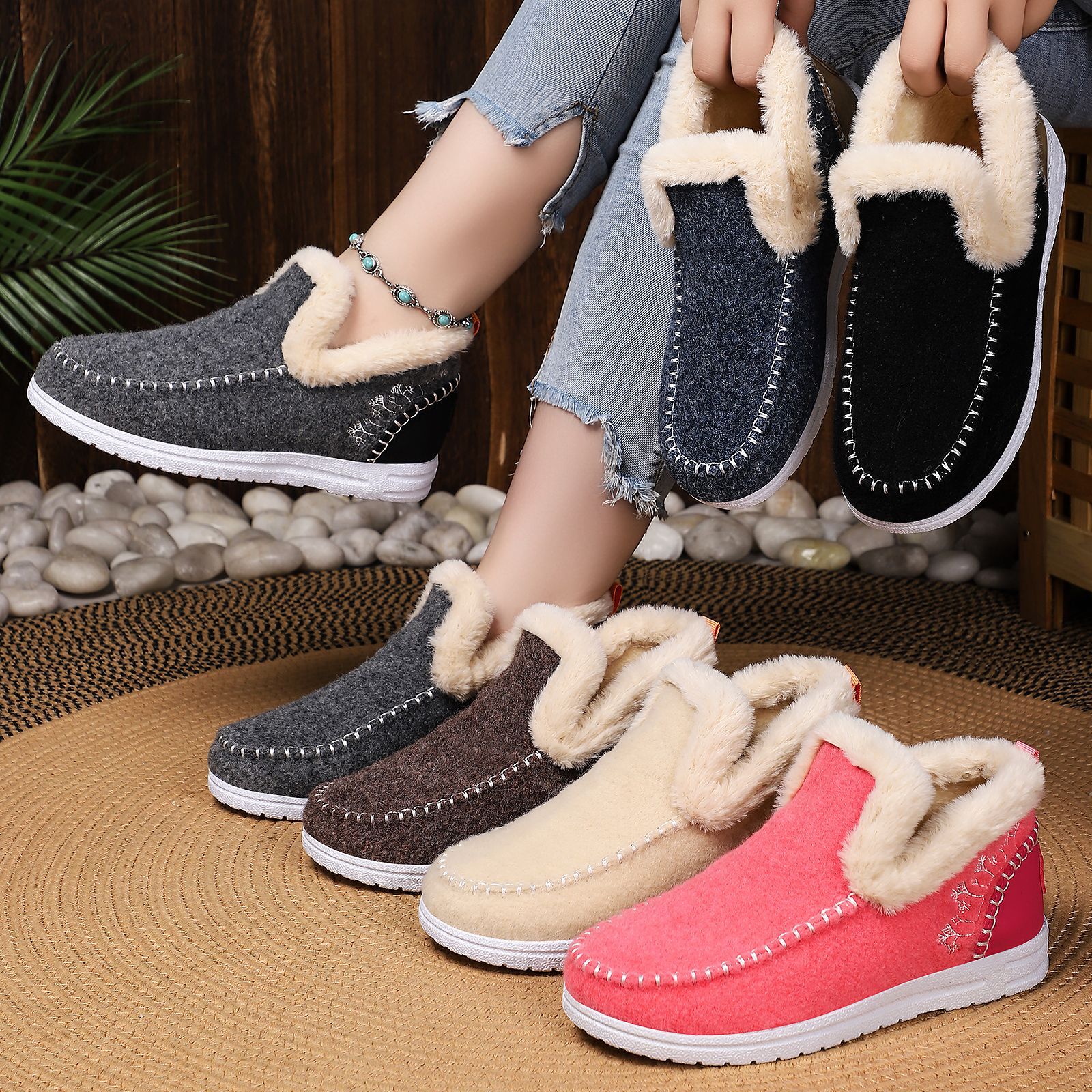 Cold-proof Female Lightweight Simple Cotton Boots foto 2