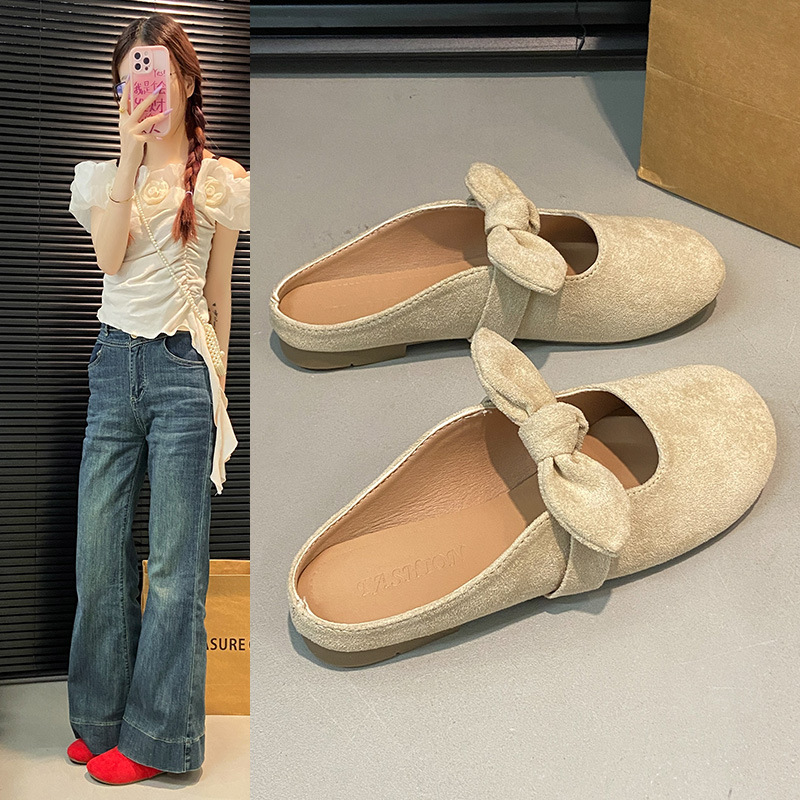 Plus Size Women's Shoes Bow Toe Half Slippers foto 2