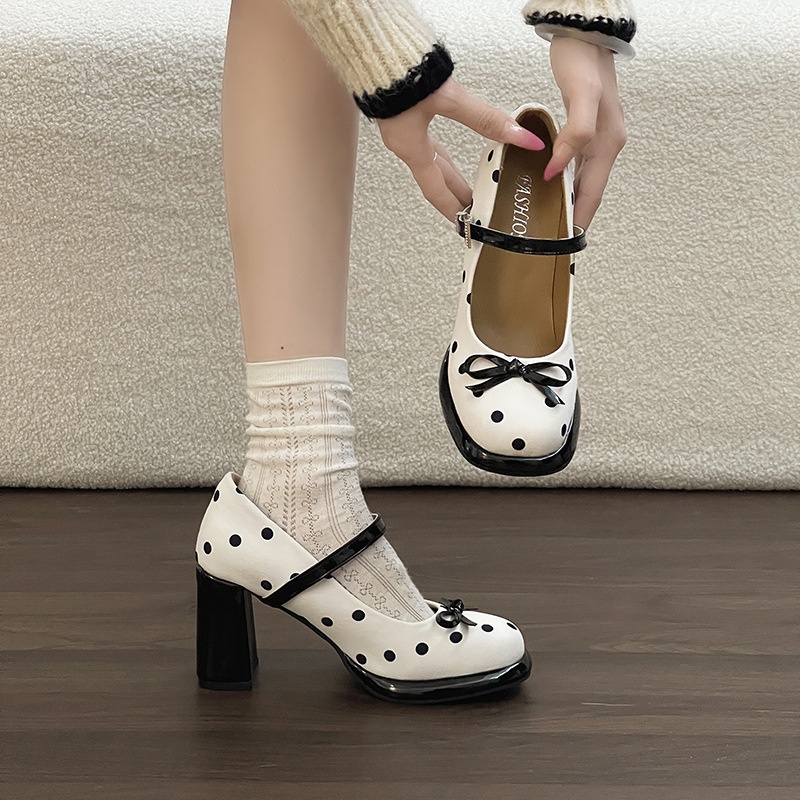 Winter Chunky-heel Thick-soled Slingback Chanel-style High Heels foto 2